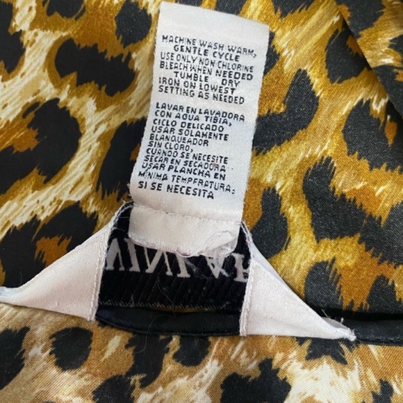 80s 90s VINTAGE BOHO LEOPARD KAFTAN GOWN MAXI DRESS COVERUP LOUNGE ANIMAL PRINT - Picture 10 of 16